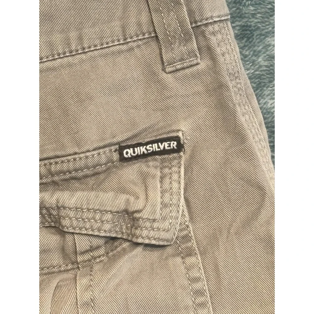 Quiksilver Mens Tan Khaki 100% Cotton Multi Pocket Cargo Shorts Size 36